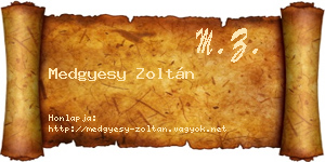 Medgyesy Zoltán névjegykártya